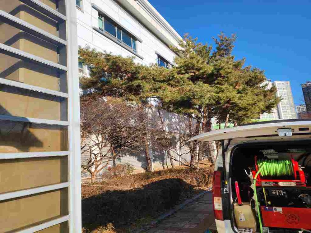 반포동 건물 외부 고압세척 작업